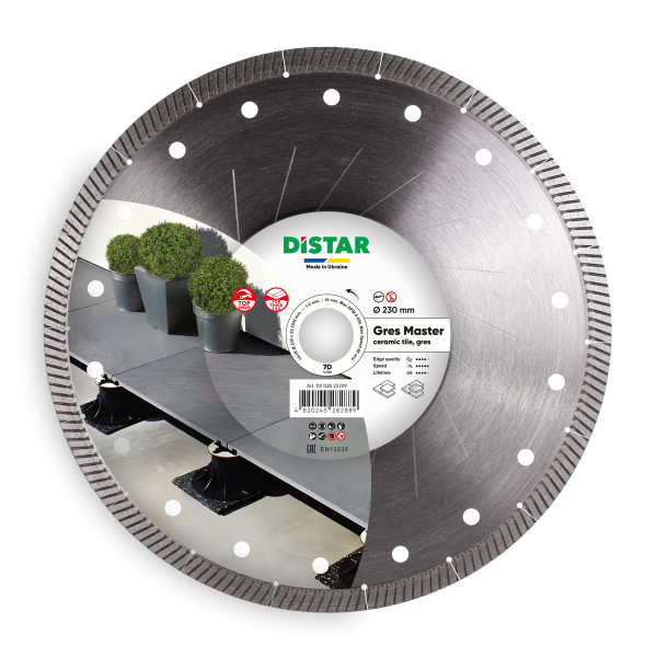 Круг алмазний 230 22.2 турбо GRES Master Distar 7D 81120528026