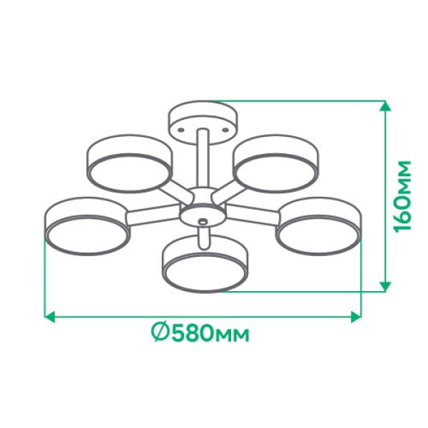 Світлодіодна люстра 65W 5200Lm 3000-6500К Ard AL6195ARD