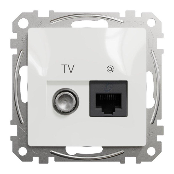 Розетка TV Schneider + RJ45 білий Sedna Design SDD111469T