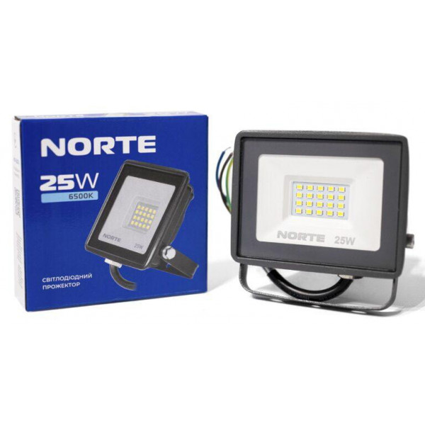 Прожектор 25W 6500K IP65 Norte чорний 1-NSP-12025