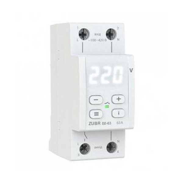Реле напруги ZUBR D2-63 (63А max 80А) 13900ВА