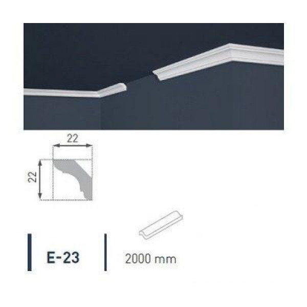 Плінтус стельовий екструдований 2м LUX Е-23 Marbet E-23