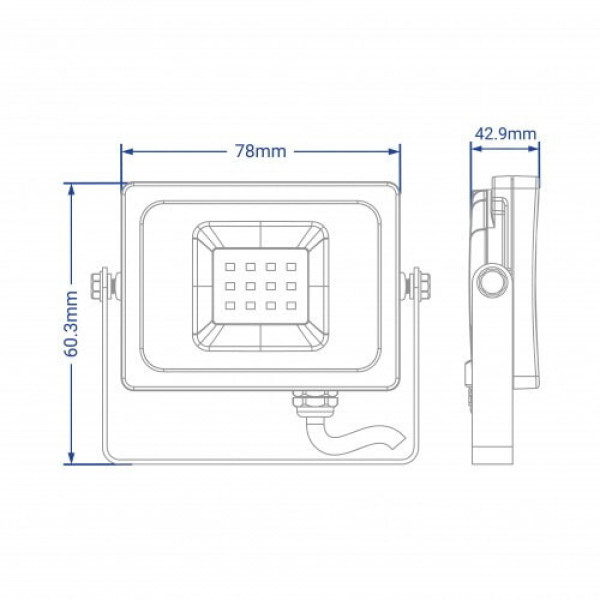 Прожектор  10W 6400K IP65 Ardero чорний