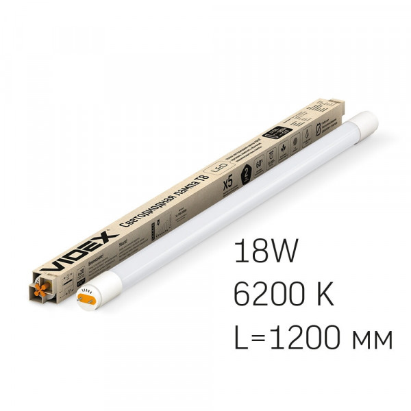 Лампа T8 18W 1200мм 6200K Videx VL-T8b-18126