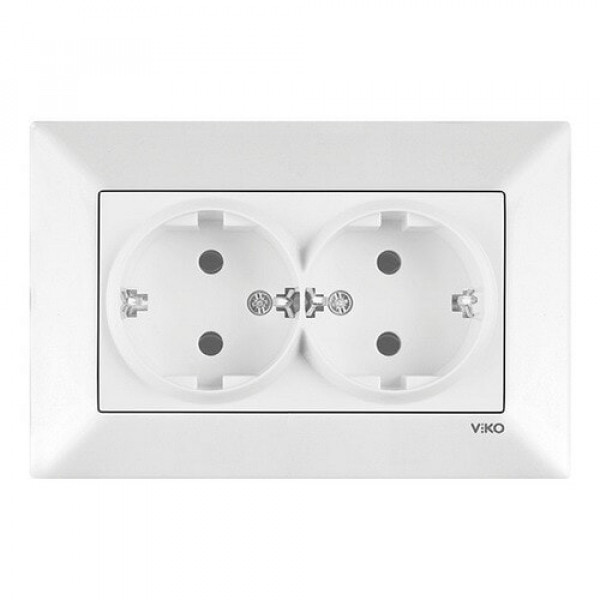 Розетка 2-а земля VI-KO (Meridian) 90970056-WH
