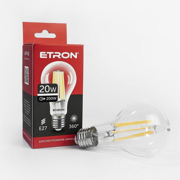 Лампа A65 20W E27 4200K ETRON Filament 1-EFP-102 Filam
