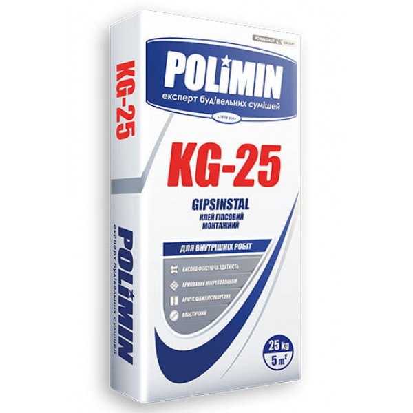 Клей для гіпсокартону KG-25 GIPSINSTAL 25кг KG-25 Polimin