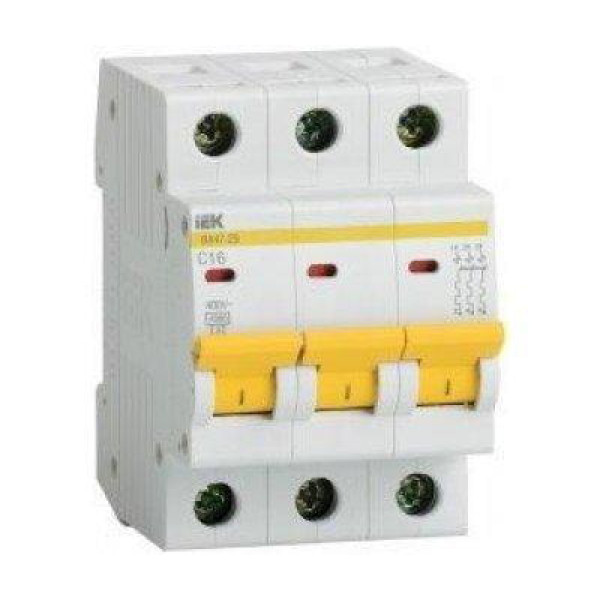 Автоматический выключатель 3P/16A С BA47-29 IEK