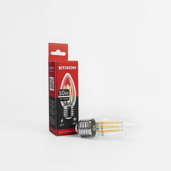 Лампа C37 10W E27 4200K ETRON Filament 1-EFP-116