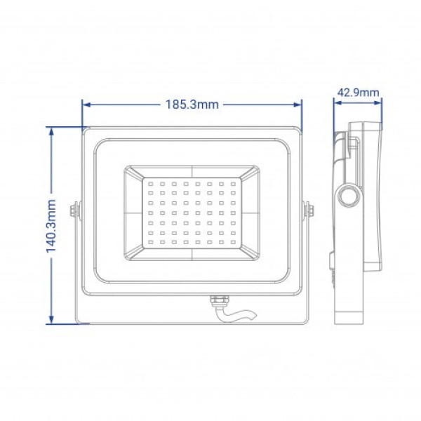 Прожектор  50W 6400K IP65 Feron чорний