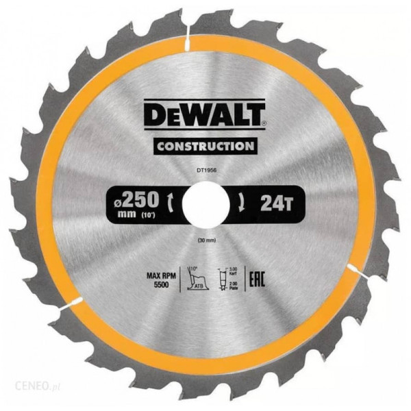 Диск для дерева 250 24Т 30  DeWalt Сonstruction