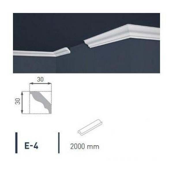 Плінтус стельовий екструдований 2м LUX Е- 4 Marbet E-4
