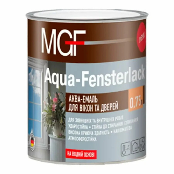 Емаль для вікон та дверей Aqua-Fensterlack 0,75л MGF напівматова
