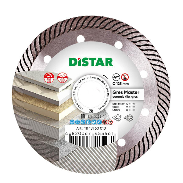 Круг алмазний 125 22.2 турбо GRES Master Distar 7D 11115160010