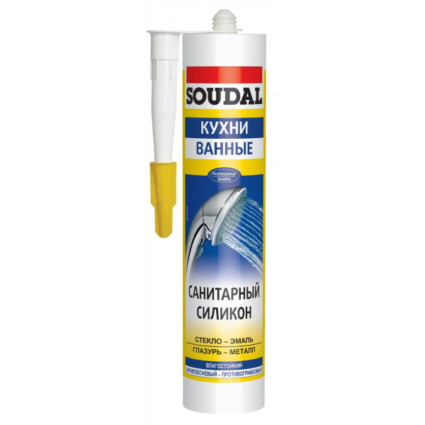Герметик силікон. саніт. Soudal 280 мл прозорий