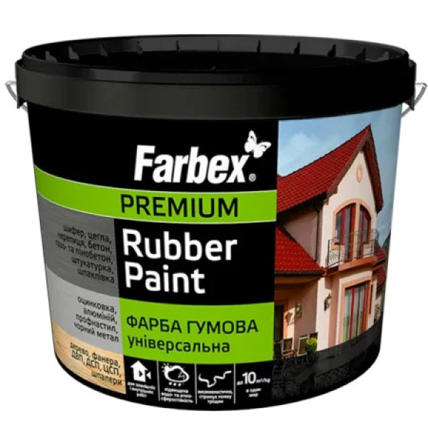 Фарба гумова червона 6кг Farbex RAL 3020