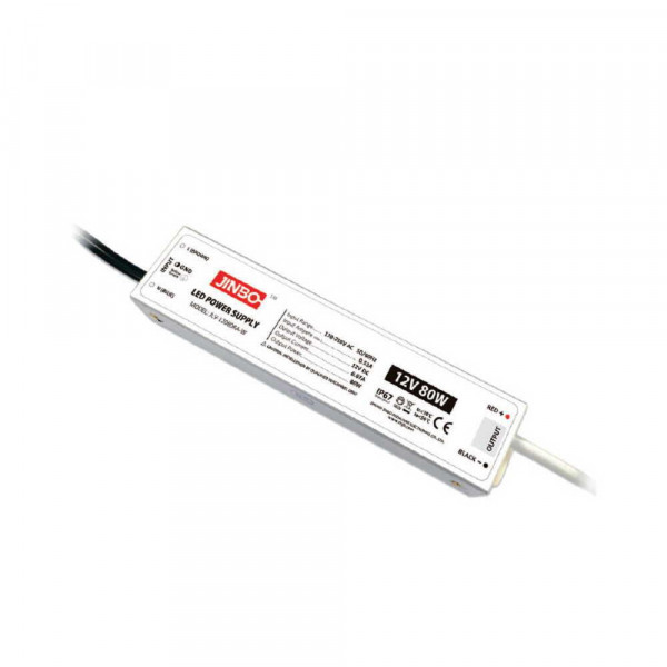 Трансформатор для свет.ленты гермет 24V 80W Jinbo JLV-24080KA-W