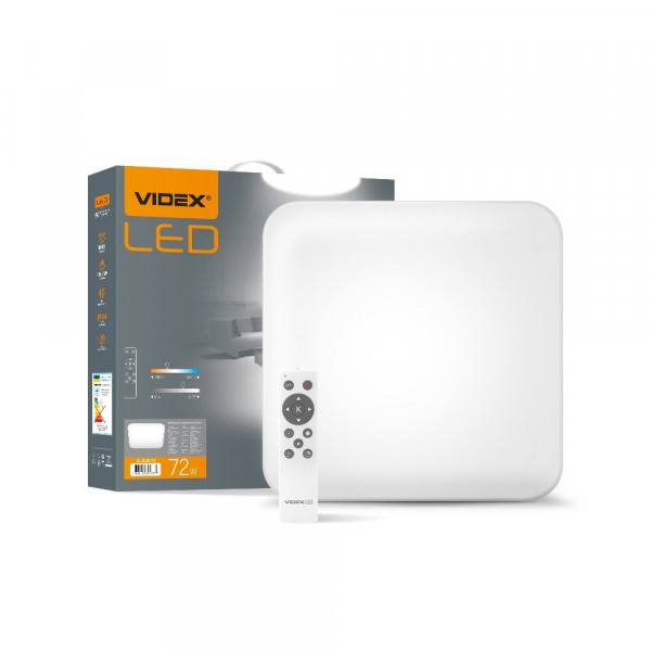 Світильник LED квадрат наклад 72W 2800-6000K Videx VL-CLSS-72