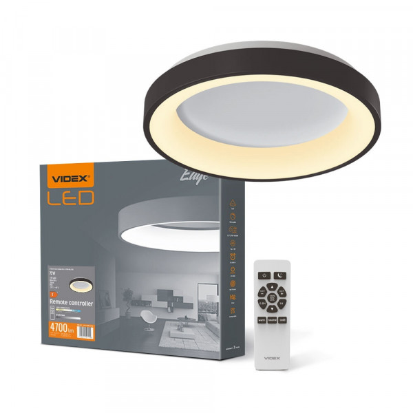 Світильник LED круг накл EDGE-RC BLACK 72W Videx VLE-ERC-72B