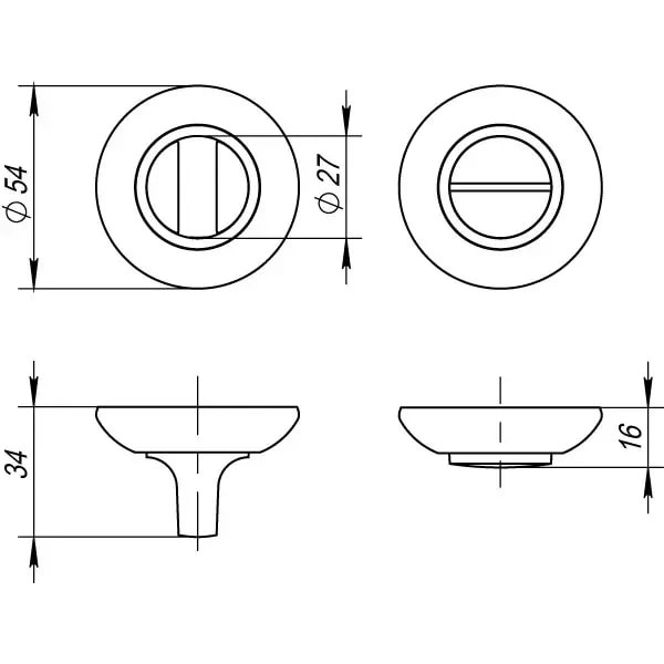 Ручка поворотна BK6 RM SN/CP-3 (сатен/хром) FUARO