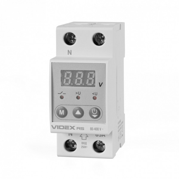 Реле напруги Videx Resist 63А 145-300В VF-RS-RN63