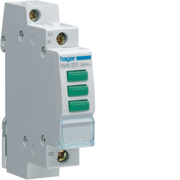 Індикатор LED зелений 3P, Hager SVN221