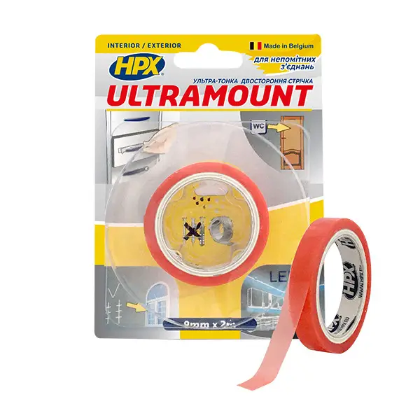 Стрічка двохстроння скотч 9мм х2м HPX ULTRA MOUNT UM0902