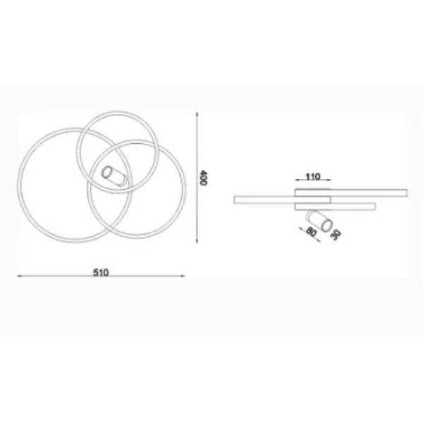 Світлодіодна люстра Svetcomplect IRUMA-70W-3R-DL