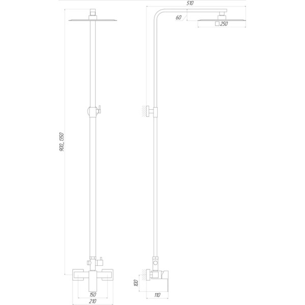 Душова стійка Globus Lux SICILIA SBQ -SH-02
