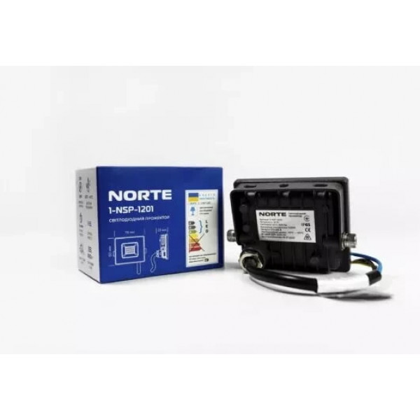 Прожектор 10W 6500K IP65 чорний Norte 1-NSP-1201