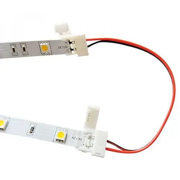 Конектор для Led стрічки 8мм (провод-2зажима) Biom SC-05-SWS-8-2