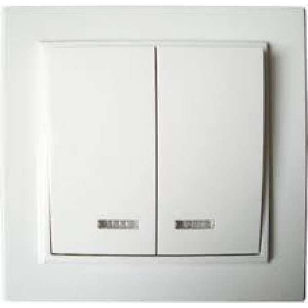 Вимикач 2-й з підсвічуванням RН (Kira) НN-016051