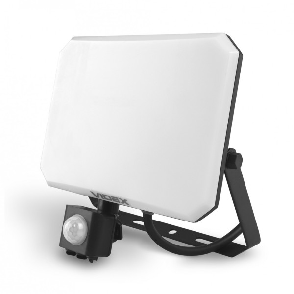 Прожектор 50W 5000K F3 пр/уд чорн з датч рух Videx VLE-F3-0505B-S