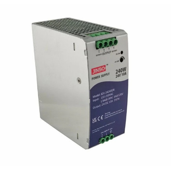 Трансформатор для свет.ленты 24V 240W на дін Jinbo JDV-24240DR