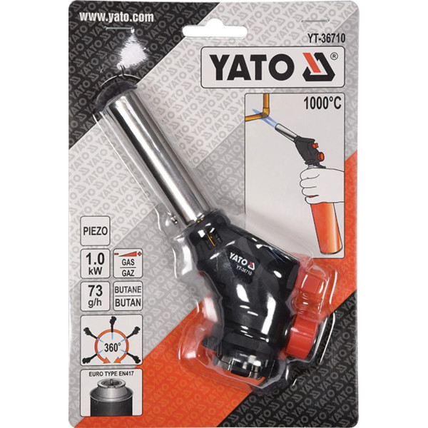 Пальник газов. цанг. п'єзо 360* YATO YT-36710