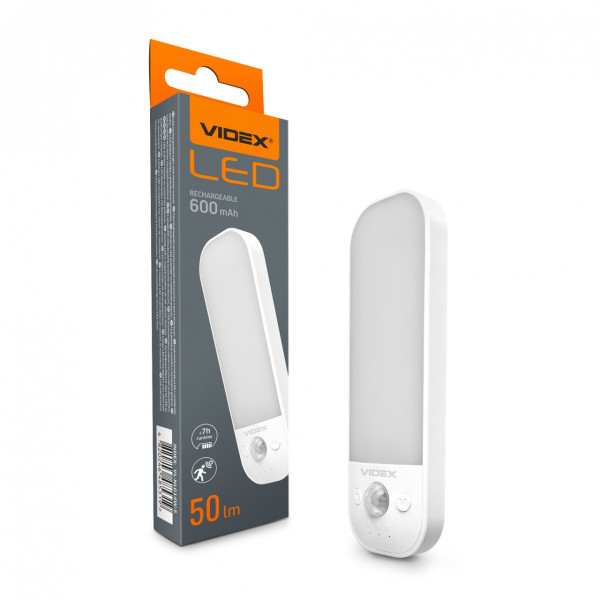 Світильник LED Videx 0.8W 3-6.5K акумуляторний 600mAh VL-NL014W-S
