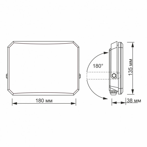 Прожектор 50W 5000K F3 протиудар чорний Videx VLE-F3-0505B