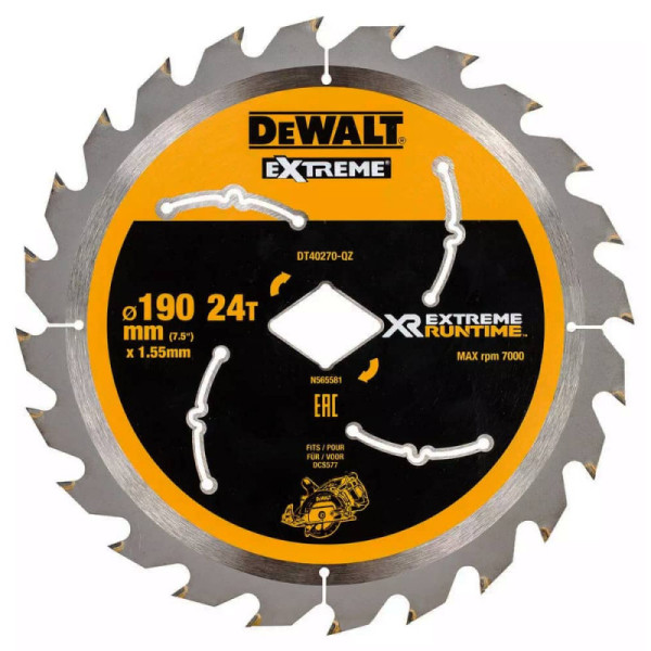 Диск для дерева 190 24Т 30  DeWalt XR Flaxvolt