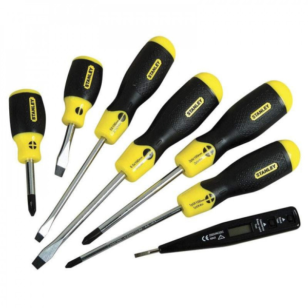 Набір викруток Cushion Grip+тестер STANLEY, 6шт
