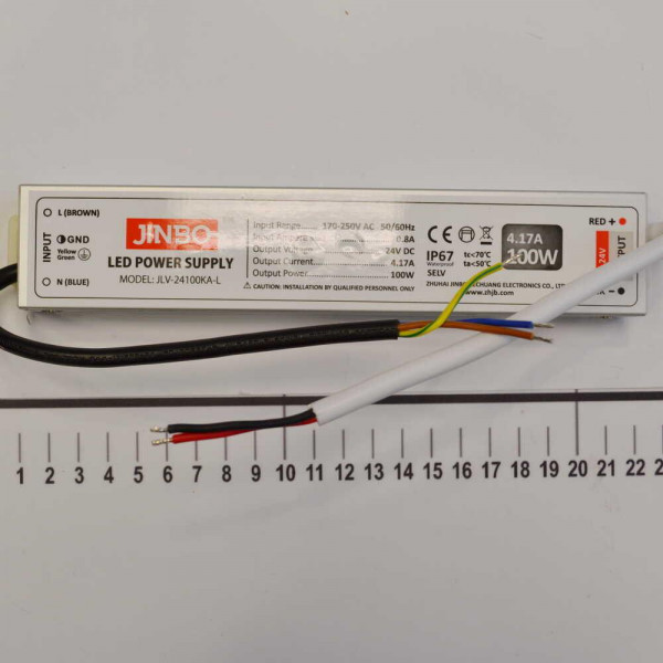 Трансформатор для свет.ленты гермет 24V 100W Jinbo JLV-24100KA-L