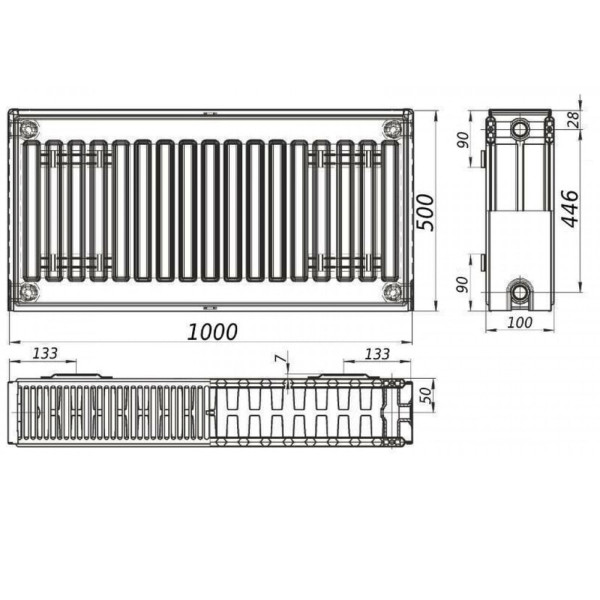 Радіатор QUEEN THERM TYPE 22 500/1000