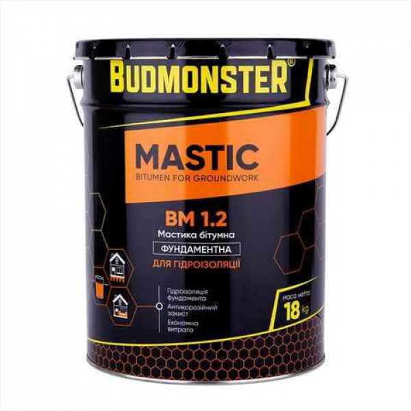 Мастика гідроізоляц. фундамент Budmonster, 18кг