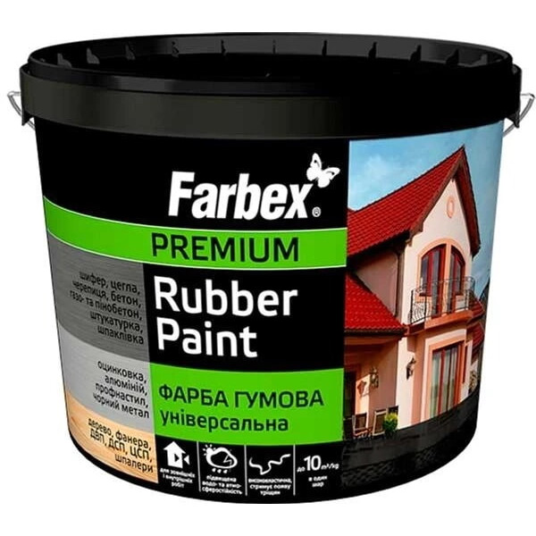 Фарба гумова графіт 6кг Farbex RAL 7024