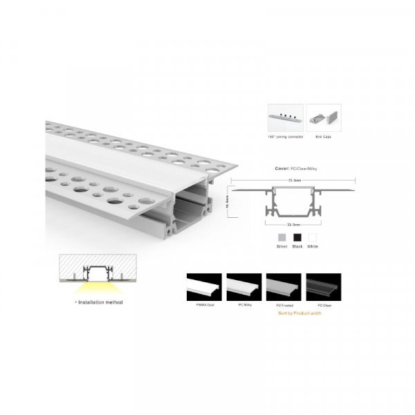 Led Профиль алюминиевый LP-SPL082 3м