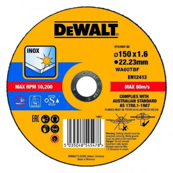 Круг відрізний по металу 150х1,6х22 DeWalt