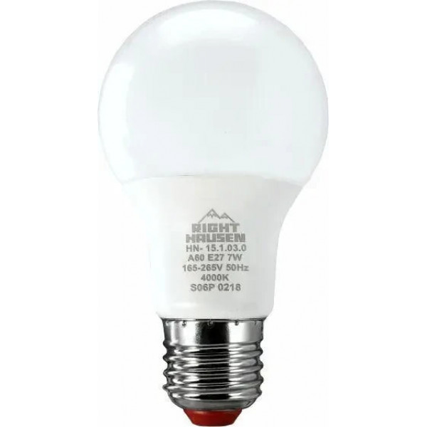 Лампа A60 7W E27 4000K RH HN-151030