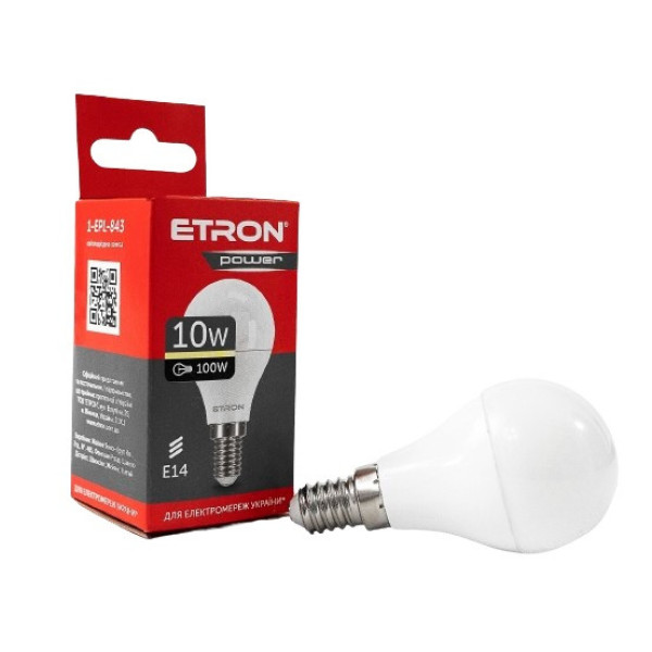 Лампа G45 10W E14 3000K ETRON 1-EPL-843
