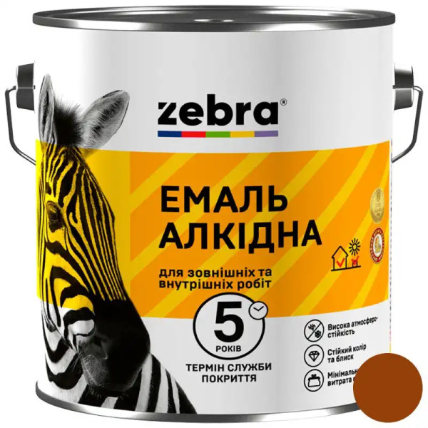 Емаль ПФ-116 жовто-коричнева 2,8кг ЗЕБРА 85