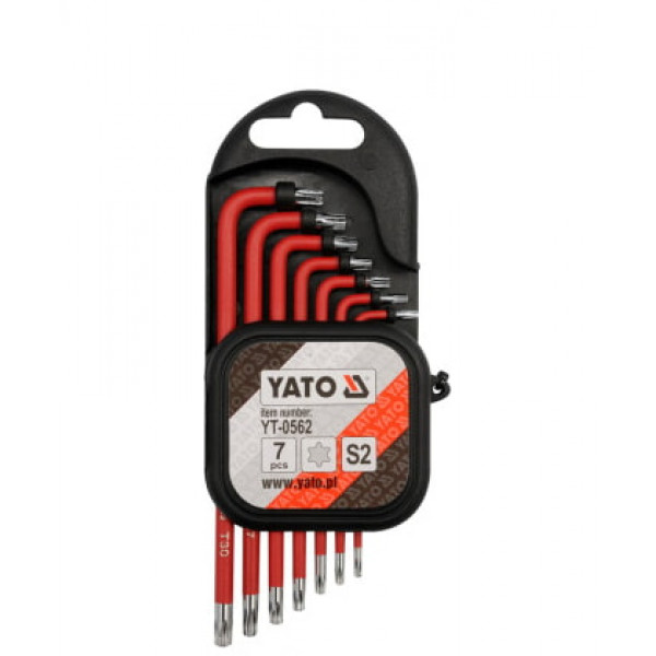 Ключі Г-подібні TORX Yato набір 7шт Т9-Т30 YT-0562