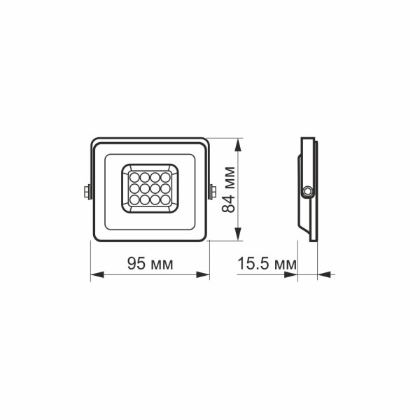 Прожектор 10W 5000K IP65 з акум., сон.батар Videx